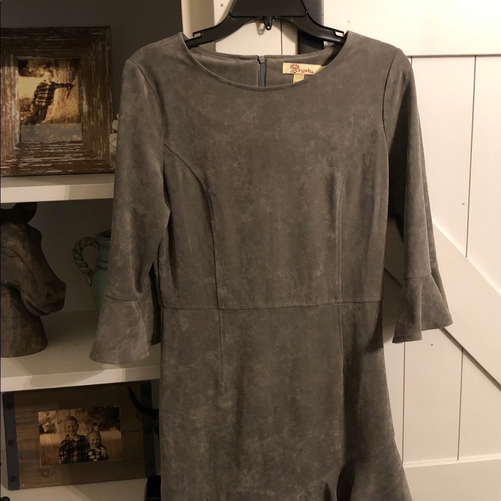 Aryeh Faux Suede Taupe Dress